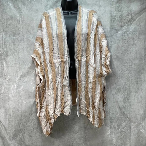 Melrose & Market Women's Ivory Combo Striped Tie-Front Wrap SZ OS - Picture 1 of 5